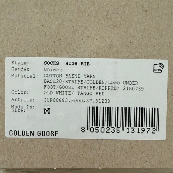 Golden Goose White and  Red Socks - Picture 3 of 6